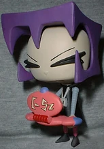 With her Game Slave, of course.