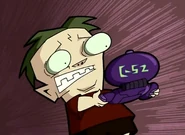 Iggins runs away frantically while holding his game.