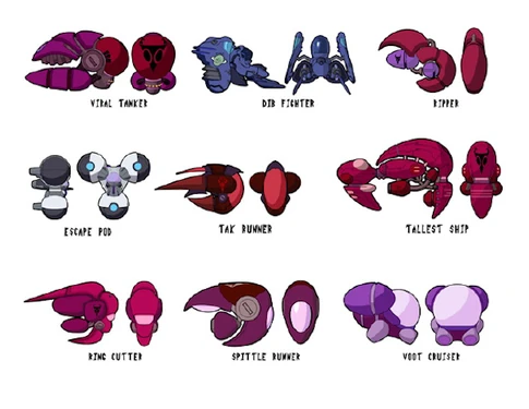 different Irken ships