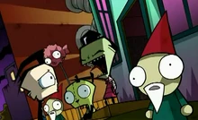 Invader zim zim pointing and laughing at dib