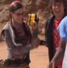 Quinn and Logan hi-five each other when they find out that Charles Galloway really existed.