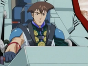 Leon upon his return from travelling in his new current uniform as a member of the Fluegel Team in episode 16