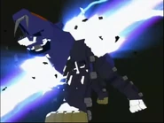 Van Flyheight's Shield Liger being destroyed.