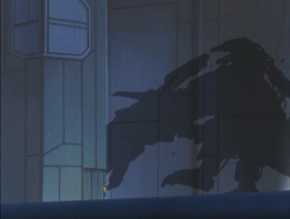 The "Phantom Zoid", later revealed as a  piloted by brainwashed , destroys a .