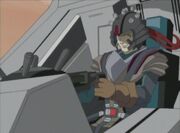 Thomas at the controls of his Zoid