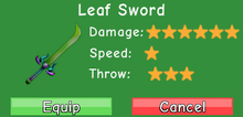 Leaf Sword Stats