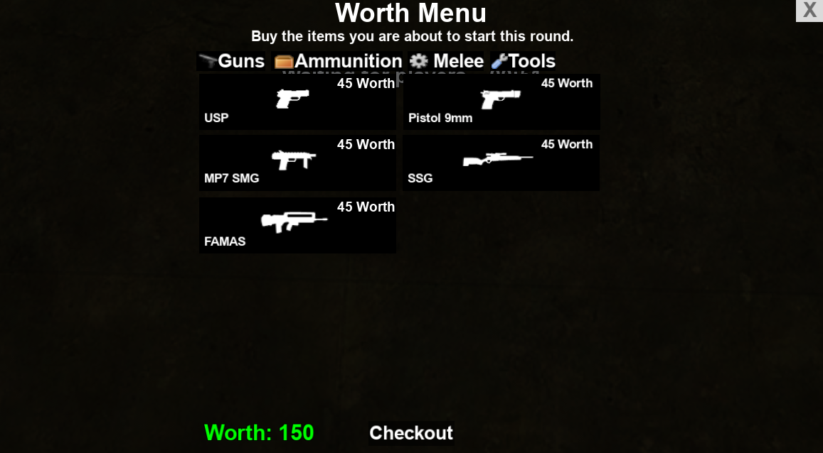 Worth Menu | Zombie Survival GMod Roblox Wiki | Fandom