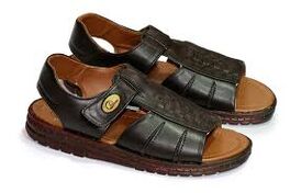 Rugged leather sandals.