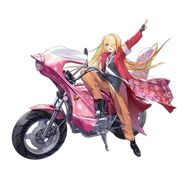 Arte completo de “Motociclista del amanecer”