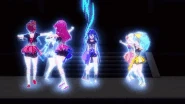 The zombie girls use their electric powers for their concert