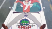 Ryu on the hood of his car