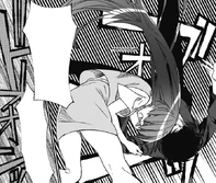 Tae punches Eikichi in one of her rage fits