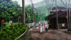 Franchouchou walks through a severely affected area