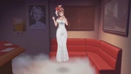Yugiri flota mientras canta