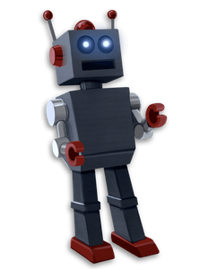 A children's toy designed to look like a cartoonish robot.