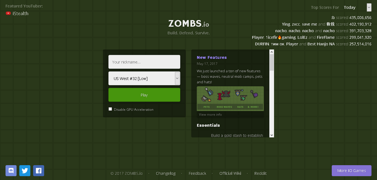 ZOMBS.io, Build. Defend. Survive.