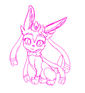 Princess Sylveon sitting.