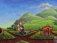 Zoombiniville, shortly after being settled by the first Zoombini pioneers. From Logical Journey of the Zoombinis.