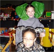 Cara and Maya between takes for the ZOOM Playhouse.