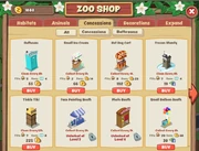 A screenshot of the Shop featuring the Concessions tab.