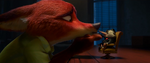 Nick Wilde kissing Mr. Big's ring.