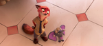 Finnick and Nick Wilde posing as a son and father