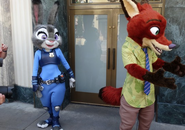 Judy and Nick greeting guests at Animation Academy in California Adventure