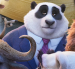 The panda anchor's cameo in the film's promotional poster