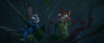 Judy and Nick trapped in vines