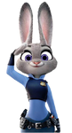 Judy saluting