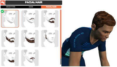 Zwift Facial Hair Screen