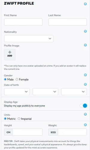 Zwift Profile Example